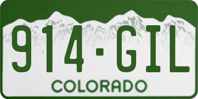 CO license plate 914GIL