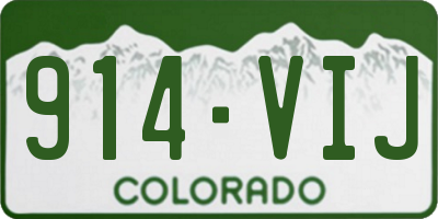 CO license plate 914VIJ