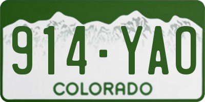 CO license plate 914YAO