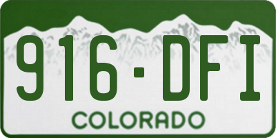 CO license plate 916DFI