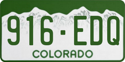 CO license plate 916EDQ