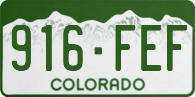 CO license plate 916FEF
