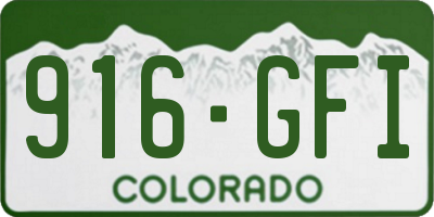 CO license plate 916GFI