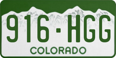 CO license plate 916HGG