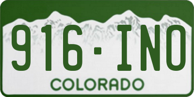 CO license plate 916INO