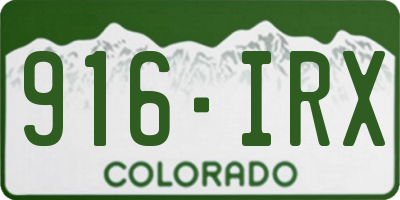 CO license plate 916IRX
