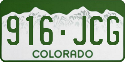 CO license plate 916JCG