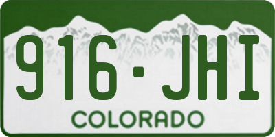 CO license plate 916JHI