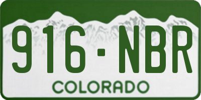 CO license plate 916NBR