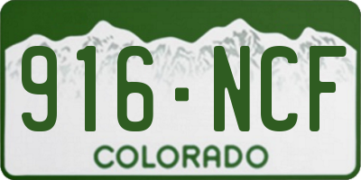 CO license plate 916NCF