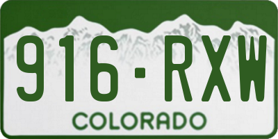 CO license plate 916RXW