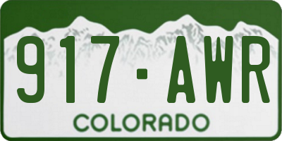 CO license plate 917AWR