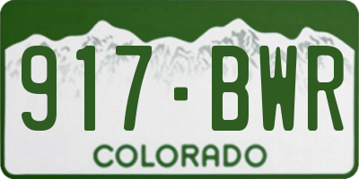 CO license plate 917BWR