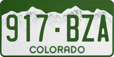 CO license plate 917BZA