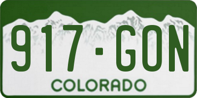 CO license plate 917GON