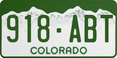 CO license plate 918ABT