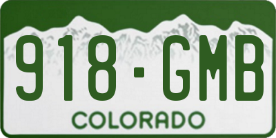 CO license plate 918GMB