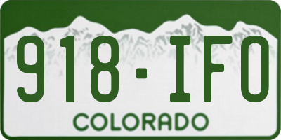 CO license plate 918IFO
