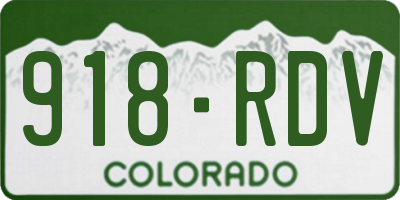CO license plate 918RDV