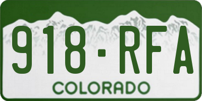 CO license plate 918RFA