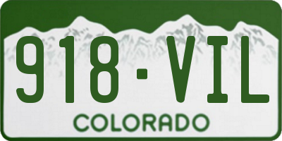 CO license plate 918VIL