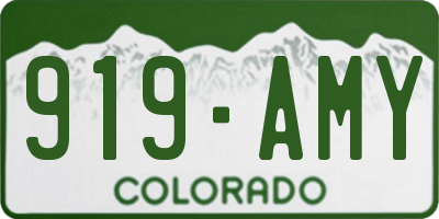 CO license plate 919AMY