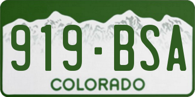 CO license plate 919BSA