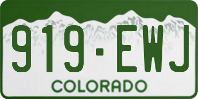 CO license plate 919EWJ
