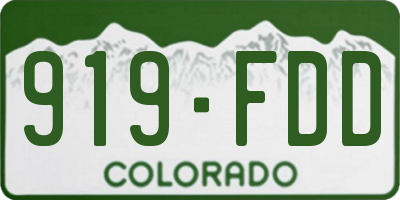 CO license plate 919FDD