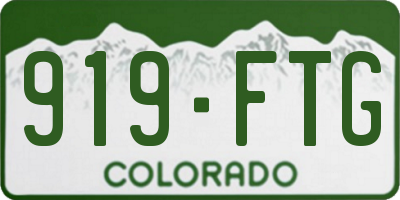 CO license plate 919FTG