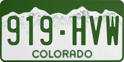 CO license plate 919HVW