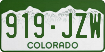 CO license plate 919JZW