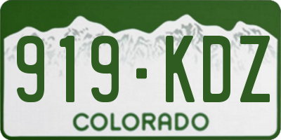 CO license plate 919KDZ