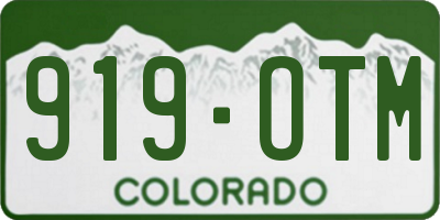 CO license plate 919OTM