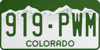 CO license plate 919PWM