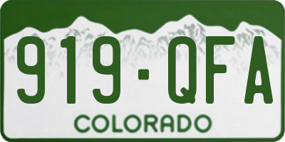 CO license plate 919QFA