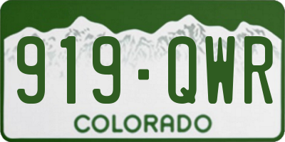 CO license plate 919QWR