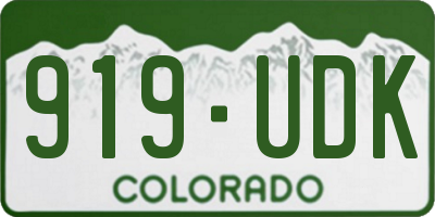 CO license plate 919UDK