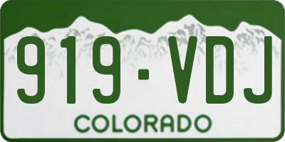 CO license plate 919VDJ