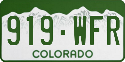 CO license plate 919WFR