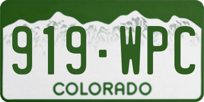 CO license plate 919WPC