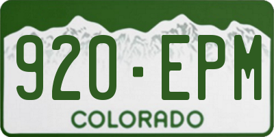 CO license plate 920EPM