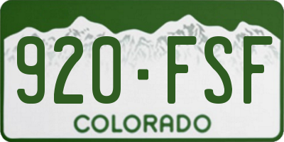 CO license plate 920FSF