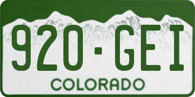 CO license plate 920GEI