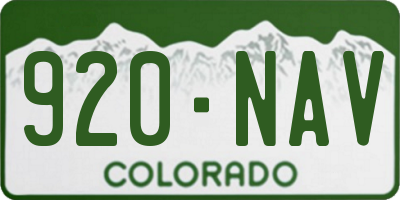 CO license plate 920NAV