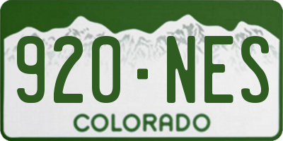 CO license plate 920NES