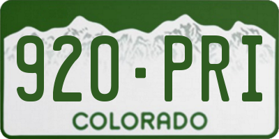 CO license plate 920PRI
