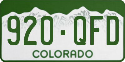 CO license plate 920QFD
