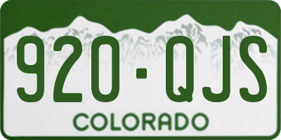 CO license plate 920QJS