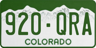 CO license plate 920QRA